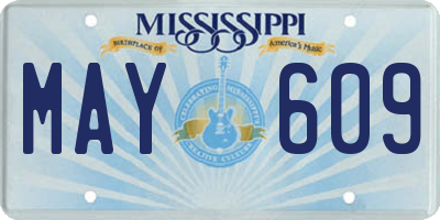 MS license plate MAY609