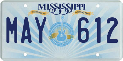 MS license plate MAY612
