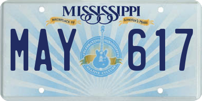 MS license plate MAY617