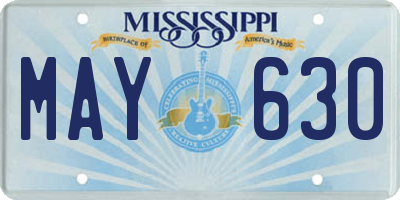 MS license plate MAY630