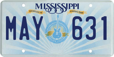 MS license plate MAY631