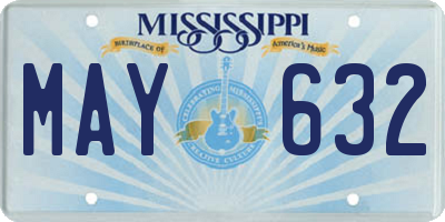 MS license plate MAY632