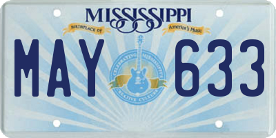 MS license plate MAY633