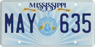 MS license plate MAY635