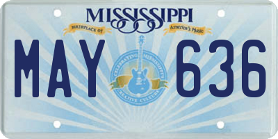 MS license plate MAY636