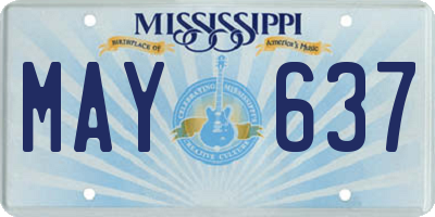 MS license plate MAY637