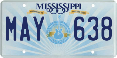 MS license plate MAY638