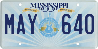 MS license plate MAY640