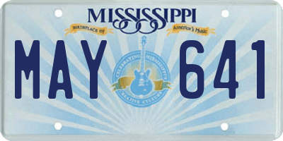 MS license plate MAY641