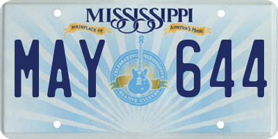 MS license plate MAY644