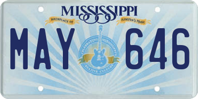 MS license plate MAY646