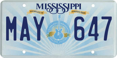 MS license plate MAY647