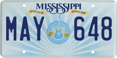 MS license plate MAY648