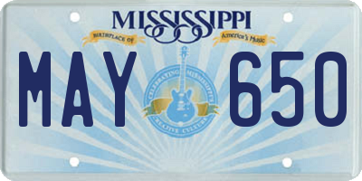 MS license plate MAY650