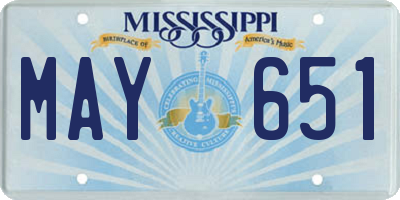 MS license plate MAY651
