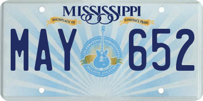 MS license plate MAY652