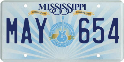 MS license plate MAY654