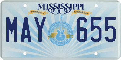 MS license plate MAY655