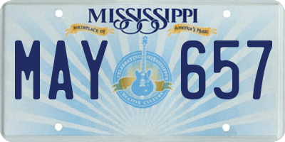 MS license plate MAY657