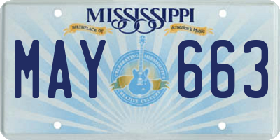 MS license plate MAY663