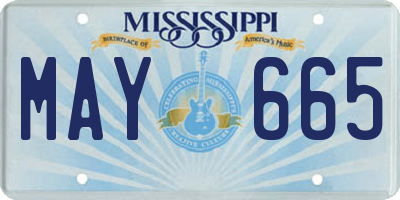 MS license plate MAY665