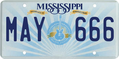 MS license plate MAY666
