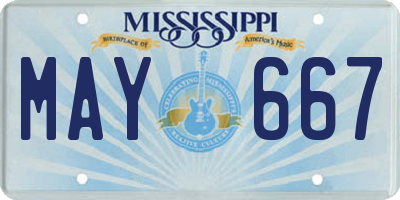 MS license plate MAY667