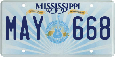 MS license plate MAY668