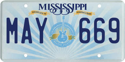 MS license plate MAY669