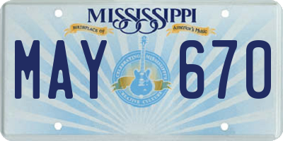 MS license plate MAY670