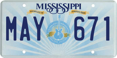 MS license plate MAY671
