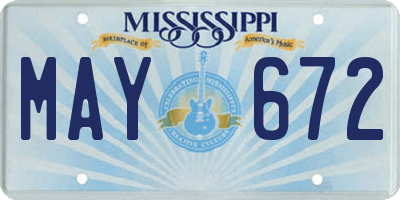 MS license plate MAY672