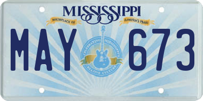 MS license plate MAY673