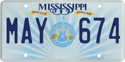 MS license plate MAY674