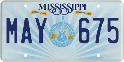 MS license plate MAY675