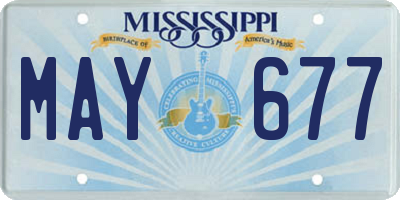 MS license plate MAY677