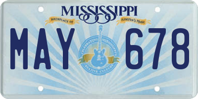 MS license plate MAY678