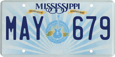 MS license plate MAY679