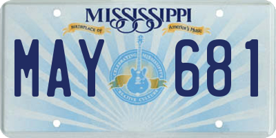 MS license plate MAY681