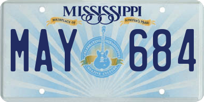 MS license plate MAY684