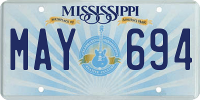 MS license plate MAY694