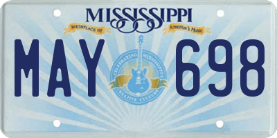 MS license plate MAY698
