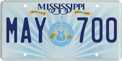 MS license plate MAY700