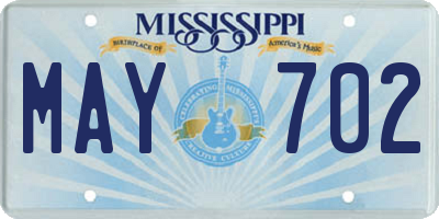 MS license plate MAY702