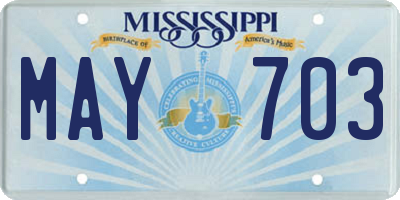 MS license plate MAY703