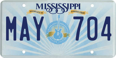 MS license plate MAY704