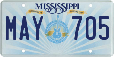 MS license plate MAY705
