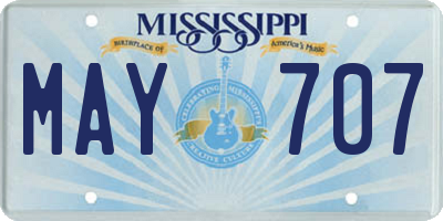 MS license plate MAY707