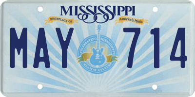 MS license plate MAY714