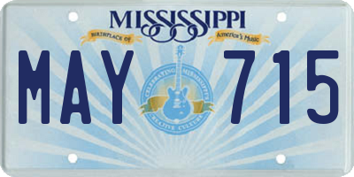 MS license plate MAY715